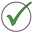 Big green tick representing Marley Perkins' free initial assessment for new students